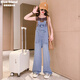 Girls denim overalls 2025 new children's fashionable autumn clothes Korean version of street big children's suspender pants overalls 160