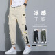Jie Bentang Overalls Men's Pants Casual Pants Men's Summer Men's Ice Silk Pants Fashion Slim Spring Autumn Loose Trendy Men's Clothing K15 Black 2XL