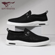 Seven Wolves men's shoes casual shoes summer lightweight canvas shoes men's casual cloth shoes thick sole anti-odor lazier shoes 9443 black 40