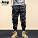 Jeep Spirit Jeep Pantalones casuales para pantalones de atado de primavera y otoño de los hombres New versátil peluche de montaña Pantalones largos para hombres 679 Caki Regular 32