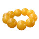 DL 1998 Fat Donglai quality beeswax bracelet chicken fat yellow amber men's single circle bracelet female old honey round beads 12mm 16 pieces