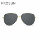 Baosheng New sunglasses for men and women, simple polarized sunglasses for pilots, steel wire metal driving mirror PS7027 C60 frame light gold