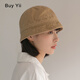 Buyyii Kurzbrenner Fischerhut für Frauen im Sommer Eimer Hut für Frühlings- und Herbst-Sonnenhut für Frauen im Sonnenschutzhut Trendy Japaner und koreanischer Stil Vielseitiger Becken Hut Zy-98 Khaki (Model Features) M (56-58 cm)