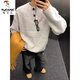 Woodpecker (TUCANO) 2025 new sweater gray American retro Henry collar sweater men's winter lazy style knitted sweater cl QCC-B111-MZ-K82 dark gray XL