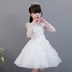 Xiaoka Yi Nong girls princess dress tutu yarn children's small host evening dress flower girl wedding dress piano performance suit kindergarten summer white 804B3 short section 130cm