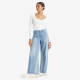 Levi's spring new BAGGY women's retro denim dad pants color matching slimming wide leg pants light blue 24/29