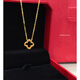Chishe 18K gold lucky four-leaf clover necklace for women gold sterling silver hollow flower clavicle chain simple gift trendy new style