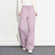Flying in the snow new style gourd pattern down pants for women Korean style loose straight wide leg warm lambswool pink|1234 M 165/72A