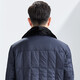 Hongdu winter new men's down jacket, Otter rabbit fur collar casual business system button down jacket jacket blue LX9898-1 M 170/88A