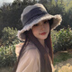 CHANEELR / KARITH sun protection hat for women 2025 new summer denim big head circumference sun hat birthday niche gift for girlfriend and wife black single size
