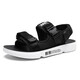 Changxiang Huili Junior High School Student Sandals for Men in Spring and Autumn and Summer Outdoor Casual Beach Shoes Men Korean Velcro Sandals Men W9921 Black and White 39
