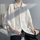 OEMG Kurzärärmungshemd Herren Sommer Lose Hong Kong Style Ins High-End-Ice Seidenjacke für Männer, Teenager C841 White XL [Empfohlen 135-150jin [Jin ist 0,5 kg]]