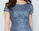 Adrianna Papell Women's Short Sleeve Full Body Sequin Gown Nile 12