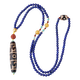 Potala Palace Three-Eyed Padmasambhava Dzi Bead Pendant Southern Red Transfer Bead Lapis Lazuli Necklace for Men and Women as Birthday Gift for Boyfriend
