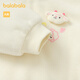 Balabala children's clothing baby bottoming shirt T-shirt girls top autumn and winter style skin-friendly, comfortable, cute, sweet and fashionable milk white 10501 100