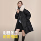 Bosideng winter down jacket for women, mid-length, removable hood, large fur collar, new national standard shopping mall jacket