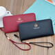 Le nouveau portefeuille féminin de Tang Xiaosheng Long Fashion 2024 japonais et coréen grande capacité Lypory Pattern Leaf portefeuille Embrayage noir