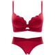 Victoria's Elegant Zodiac Year Suit Red Underwear Women's Small Breast Push Up Wedding Bride's Secondary Breast Reduction Anti-Sagging Dragon Year Underwear Bra Burgundy (Set + Fine Packaging) 34/75AB Push Up Anti-Sagging