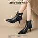 ZHR boots women's winter fashion versatile short boots women's taller slimming stiletto boots BQ107A black 38