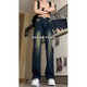 Poum Scimitar Micro-Flare Jeans Herren Amerikaner Retro Sommer Neues Produkt Thin High Street Muschi gerade-leg-Hosen HCFS-9904 Navy Blue S [70-90jin [Jin entspricht 0,5 kg]]