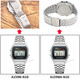 Casio (CASIO) sports waterproof retro classic small square student men and women small silver brick small silver block silver A159WA-N1D