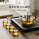 Mingguang glass tea set complete set of teacup teapot set household kung fu tea set with male cup tea set