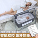 HAIZIJIA电动婴儿摇床婴儿床摇篮哄睡哄娃神器便携式可折叠可拼接宝宝摇床 灰色+床垫