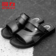 Sandalias Huili Hombres Casuales zapatos de playa al aire libre de dos layas Sandalias cómodas y livianas HL3888 Tamaño negro 39