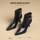 ZHR boots women's winter fashion versatile short boots women's taller slimming stiletto boots BQ107A black 38