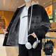 La veste en jean Mo Yuchun pour les hommes en hiver plus une veste épaissie en velours pour hommes chez les hommes avec une chaleur lâche à capuche 12-16 ans adolescente 9856 noir Plus Velvet épaissi une taille m (environ 90105jin [Jin est égal à 0,5 kg] peut être usé)