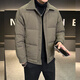 Jessons Fin Down Jacket Hen Men's 2024 Winter New High-End Handsome Diamond Papel Lapel Chaqueta casual Cálida A225-9898 Green Green L