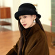 Xiangxue Yuxiu high-end French wool hat for women autumn and winter 2025 new elegant versatile felt hat Hepburn style face-showing small hat for women camel M (56-58cm)