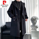 Pierre Cardin Knitted Windbreaker Jacket Men's Spring and Autumn Style Mid-Length Coat 2023 New Autumn Casual Men's Men's Clothing Black Cotton-F174 Style Thickened M-120Jin Jin is equal to 0.5 kg