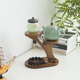 Kang Qianqiu desktop multi-layer small flower rack green ivy succulent flower pot plant balcony living room office desk mini flower pot rack bamboo wood tea gardening two-storey