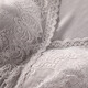 金三塔秋衣秋裤女真丝蕾丝拼接保暖简约带罩杯内衣套 雀灰9227 XL