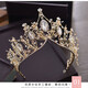 Savilla wedding headdress bride four-piece set of white gauze wedding hair accessories phoenix crown crown tiara Xiuhe clothing headdress birthday gift Xiuhe headdress + ear clip