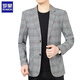 Costume masculin Romon Spring Nouveau style papa costume décontracté, single-morceau top printemps and automne d'âge moyen et jeune homme à un seul morceau de la veste des hommes XZ1750 Blue Grey 180 [recommandé 135-150jin [Jin est égal à 0,5 kg]]]