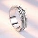 QMXD Shi Lai Lun Ring Men's Trendy Outer Ring Rotatable Closed Index Finger Ring Car Flower Single Ring Decoration Gift
