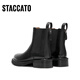 Sigatus neuer Winterstil Chelsea -Stiefel Kurzstiefel Dicke Ferse Mode Boots Frauenstiefel D9930dd3 Obsidian Black (Single) 35