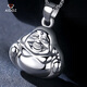 Aido Diamond Pt950 Platinum Maitreya Buddha Pendant Smiling Buddha Necklace for Women Platinum Smooth Big Belly Buddha Pendant Weight 7.9-8.1g + Delivery Silver Chain