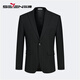 Qipai Men's Suit Suit Spring and Summer New Business Gentleman Contrast Color Striped Suit Shopping Mall Black B46