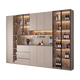XMSJ Customized Massive Holz Seitenschrank gegen die Wand integriertes Wohnzimmer Teeschrank 2024 Leichte Luxus -Wandkabine Aufbewahrung Weinschrank Stil 12240*40*220 Solid 6 Türen