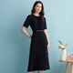 Eitie Modemtemperatur gepresst und ausgestattet Taillenkleid Sommer Neues High-End-Frauenschwarz-Kleid mit Solid Color B2407314 Minimalist schwarz 20 2xl 175