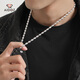 Aido Diamond Platinum Necklace Men's pt950 Platinum Olive Bead Chain Shiny Thick Plain Chain Weight 11.90g Length 58cm Thick About 2.4mm