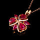 Tingliang 1.6 carat Burmese ruby necklace 18K gold set with diamond pendant colorful treasure necklace birthday with 18K gold necklace