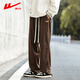 Pull back corduroy pants men's spring and autumn new loose straight wide-leg sports casual pants Dadi XL