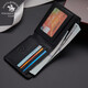 The same style men's wallet for men's pure leather wallet, fashionable ultra-thin ticket clip, Father's Day gift, black solid wood gift box packaging