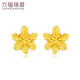 Luk Fu -Schmuck, Fußgoldgoldohrringe Fußgold goldene Ohrringe, preislich ca. 0,97 g - mit Silikonohrstöpsel