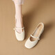 ZHR Single -Schuhe für Frauen mit flachen Munddicke dicke Absätze Mary Zhen Frauenschuhe Temperament Vielseitige Schuhe für Frauen CG71 Beige (klassisch) 36