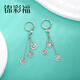 Jincaifu PT950 fashionable round tassel platinum earrings platinum earrings earrings earrings platinum round tassel earrings hanging about 4g